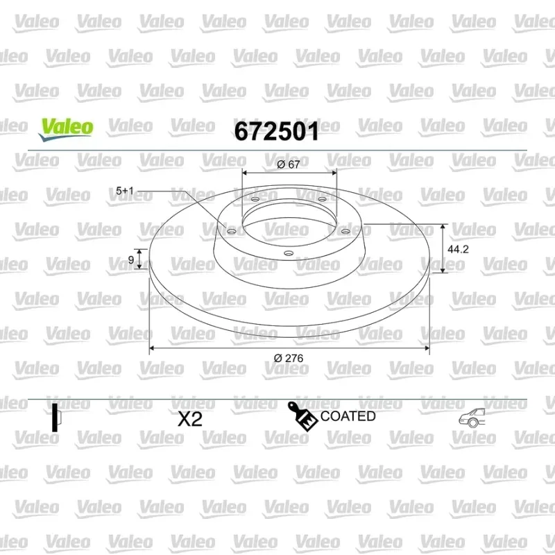Fren Disk Ayna Arka Sağ ve Sol VALEO 672501 – Mercedes-Benz A 180
