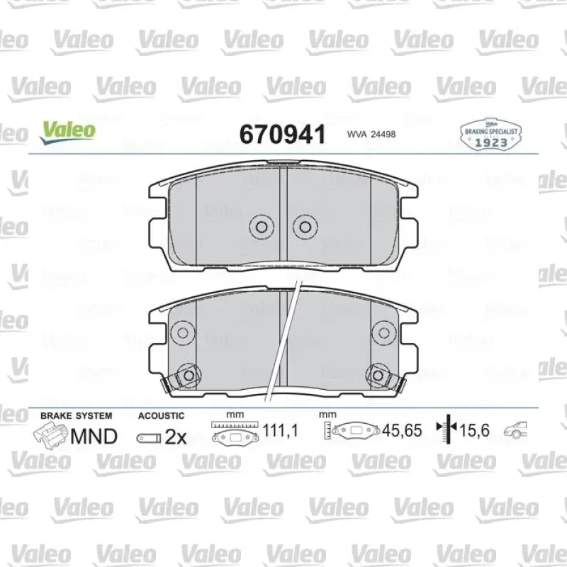 Fren Disk Balata Arka VALEO 670941 – Chevrolet Captiva