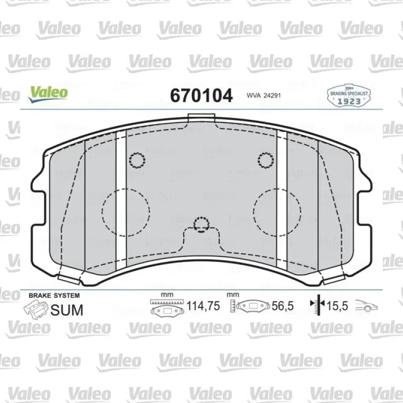 Fren Disk Balata Ön VALEO 670104 – Mitsubishi Lancer 1.6 / 1.8 16V