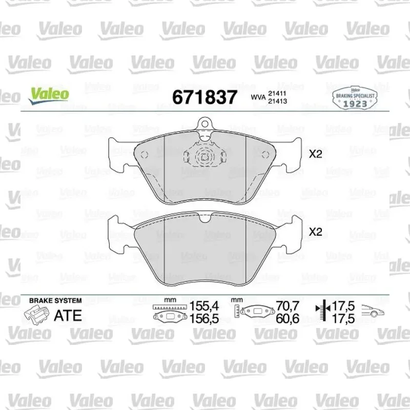 Opel Vectra 2.5 V6 Ön Fren Balatası – VALEO 671837