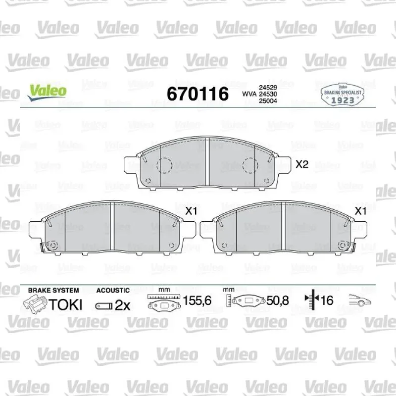 Fren Disk Balata Ön VALEO 670116 – Mitsubishi L200