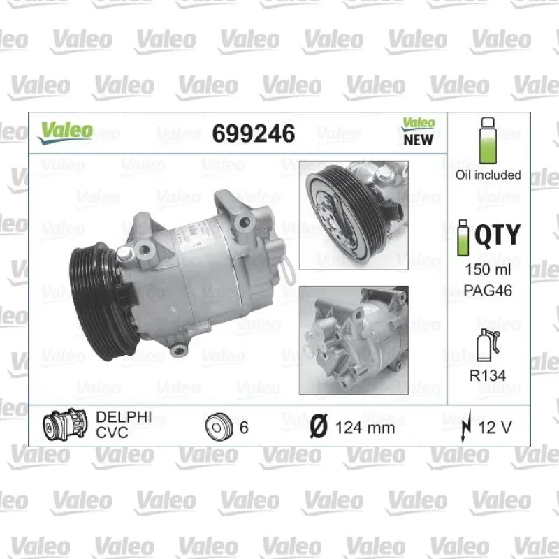 Klima Kompresörü VALEO 699246 – Renault / Nissan