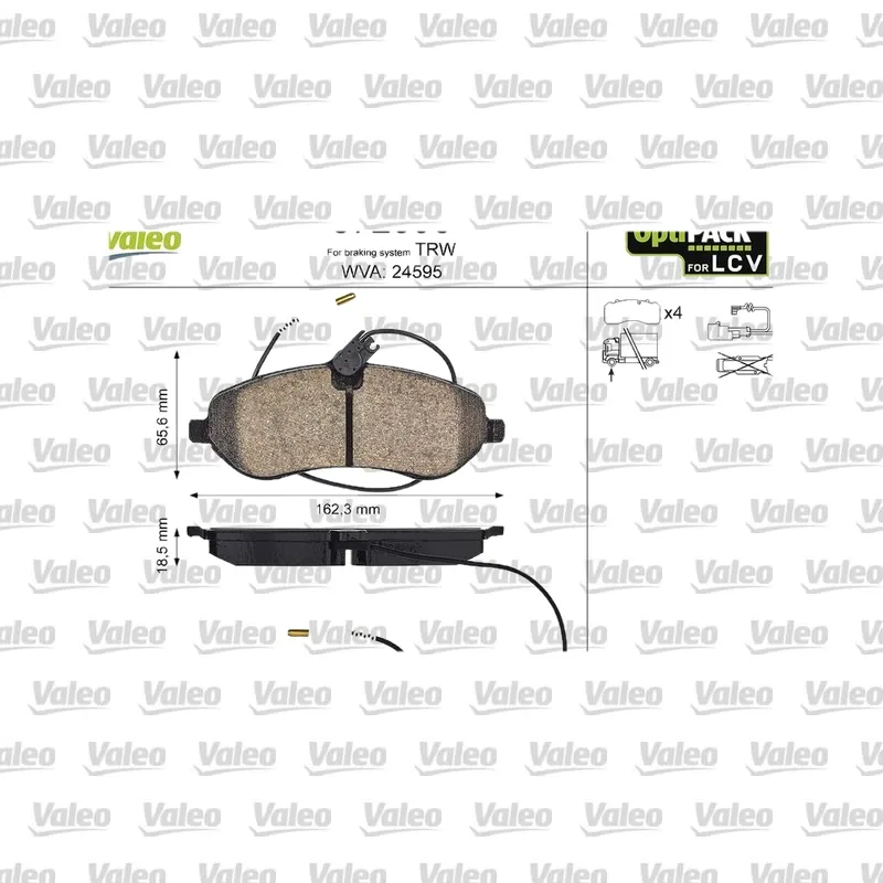 Fren Disk Balata Ön VALEO 872595 – Peugeot / Citroen