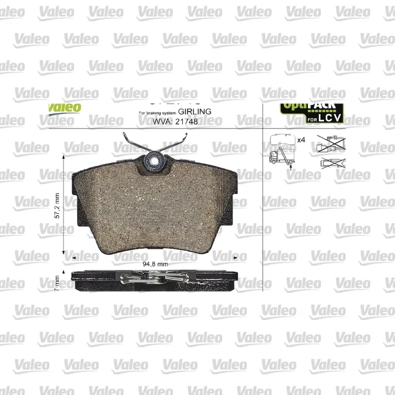 Fren Disk Balata Arka VALEO 872748 – Renault / Opel