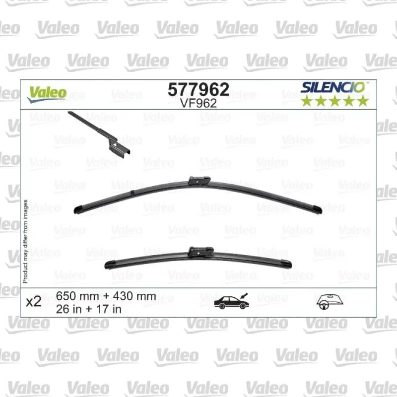 Silecek Süpürgesi Ön 650/430 mm - 26/17 inç VALEO 577962