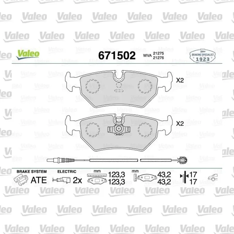 Fren Disk Balata Arka VALEO 671502 – Fiat Ulysse