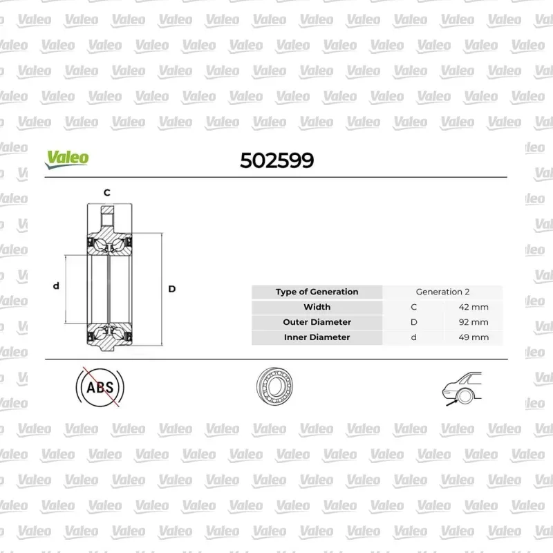 Teker Rulmanı Arka Sağ veya Sol VALEO 502599 – Mercedes-Benz C 200