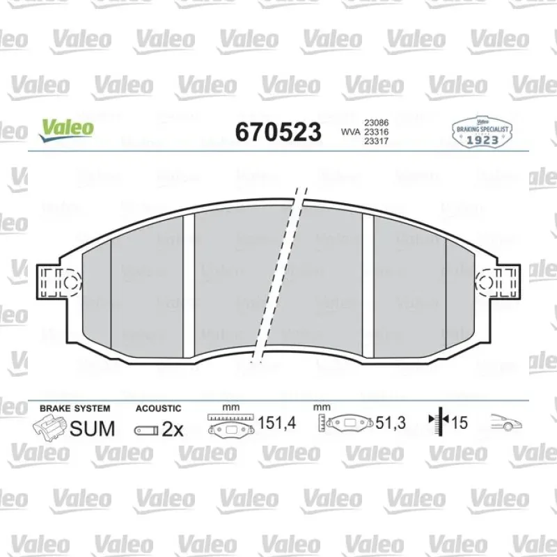 Fren Disk Balata Ön VALEO 670523 – Mitsubishi L200