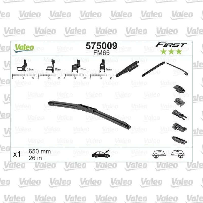 Silecek Süpürgesi Ön 650 mm - 26 inç VALEO 575009