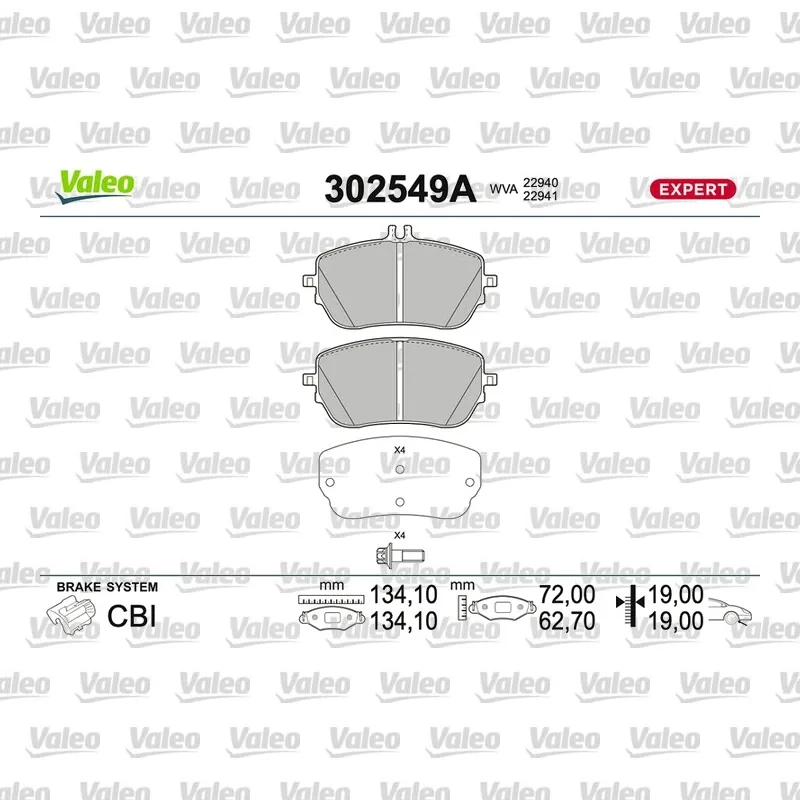 Fren Disk Balata Ön VALEO 670731 – Mercedes-Benz A 180