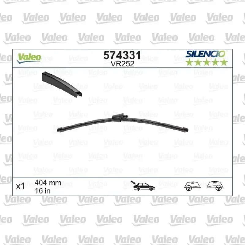 Silecek Süpürgesi Arka Muz Tip 405 mm - 16 inç VALEO 574331 – Volkswagen / Skoda