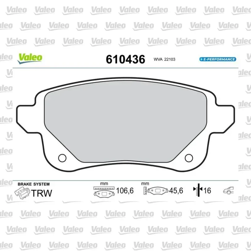 Renault Scenic 1.5 Hibrit dCi Arka Fren Balatası – VALEO 610436