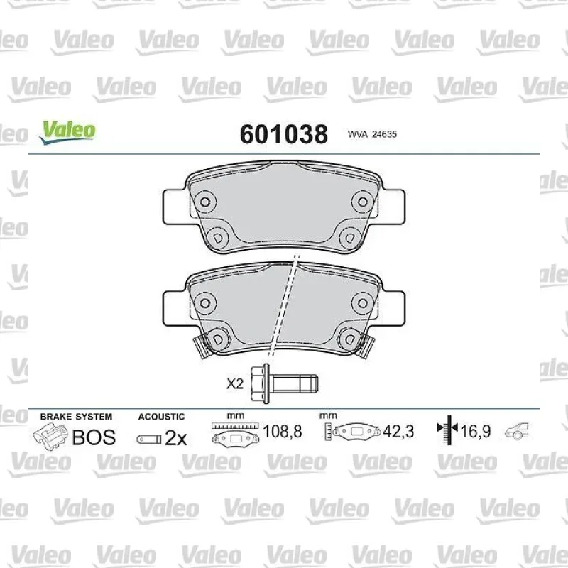 Fren Disk Balata Arka VALEO 601038 – Honda CR-V