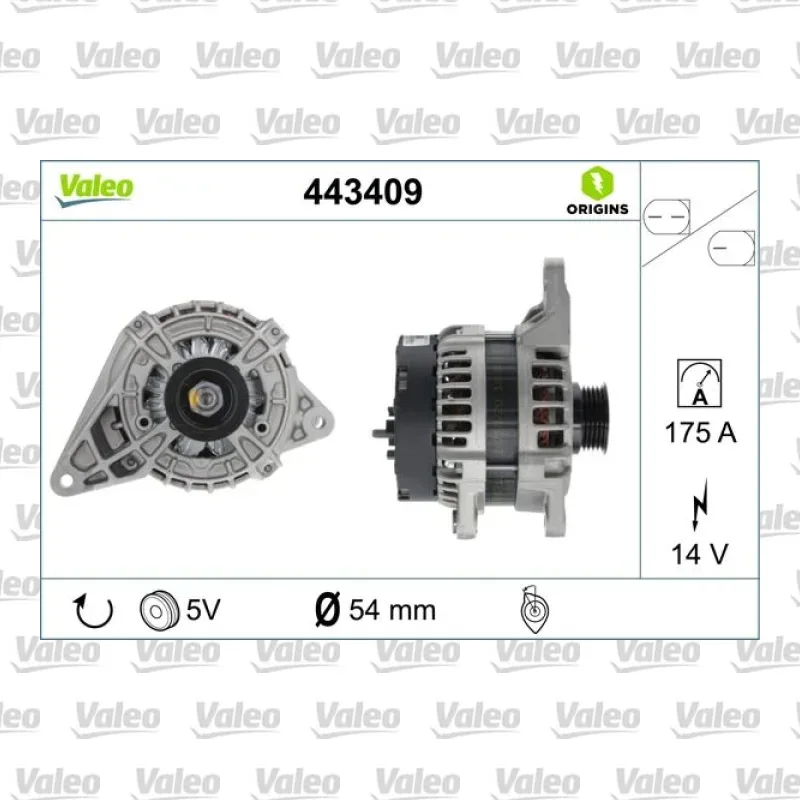 Alternatör VALEO 443409 – Mercedes-Benz A 180
