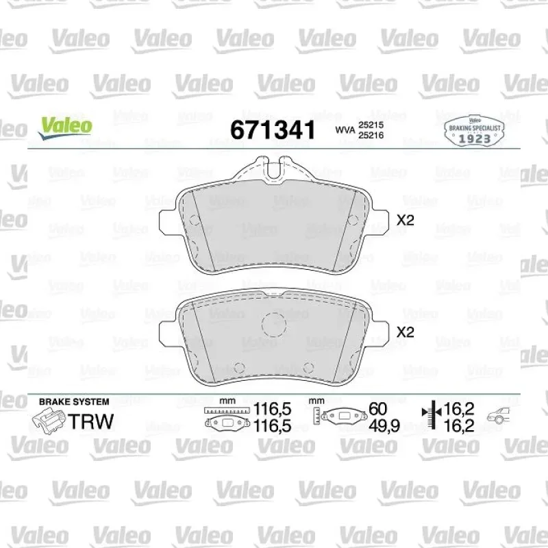 Mercedes-Benz GL 350 3.0 BlueTEC CDI Arka Fren Balatası – VALEO 671341