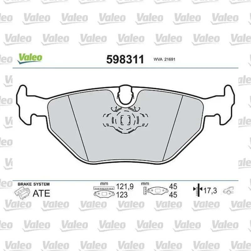 Fren Disk Balata Arka VALEO 598311 – BMW 520i