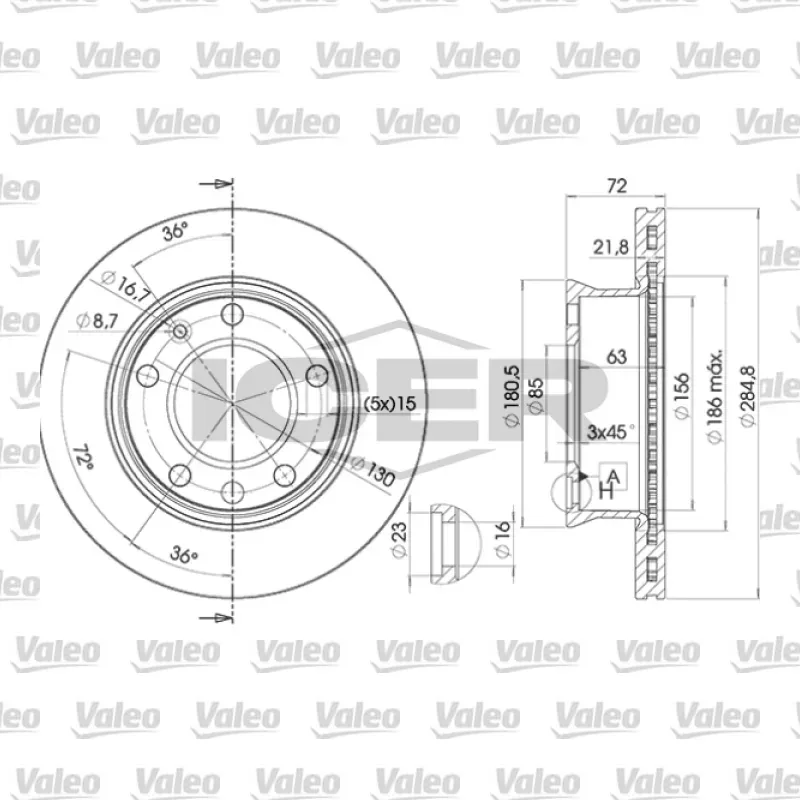 Fren Disk Ayna Ön Sağ ve Sol VALEO 187125 – Mercedes-Benz Sprinter