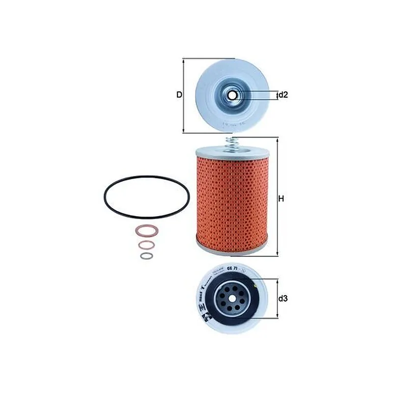 Yağ Filtresi MAHLE OX 71D – MAN TGA / TGS / TGX