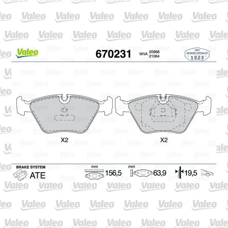 Fren Disk Balata Ön VALEO 670231 – BMW 520i