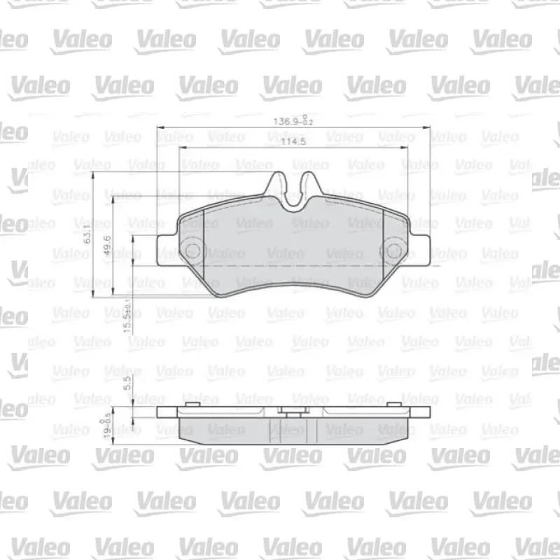 Fren Disk Balata Arka VALEO 872190 – Volkswagen / Mercedes-Benz