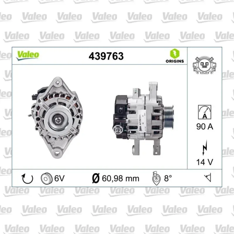 Alternatör VALEO 439763 – Toyota Yaris 1.0 / 1.4 D