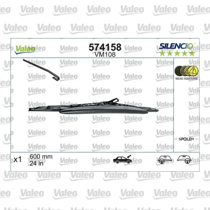 Silecek Süpürgesi Ön 600 mm - 24 inç VALEO 574158