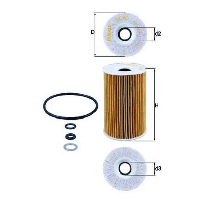 Yağ Filtresi MAHLE OX 351D – HYUNDAI / KIA