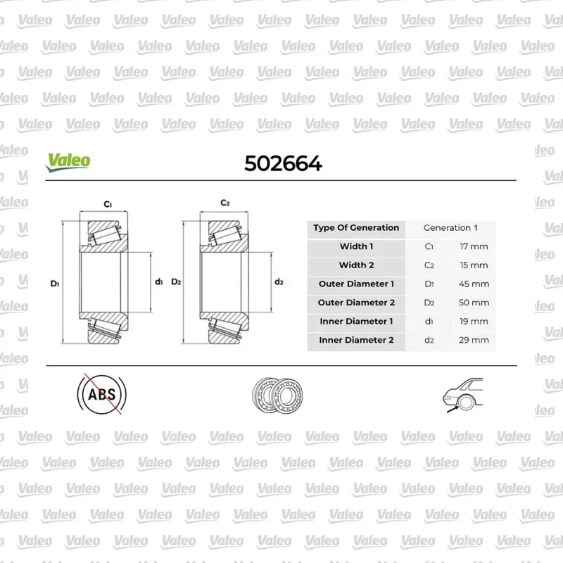 Teker Rulmanı Arka Sağ veya Sol VALEO 502664 – Volkswagen / Audi