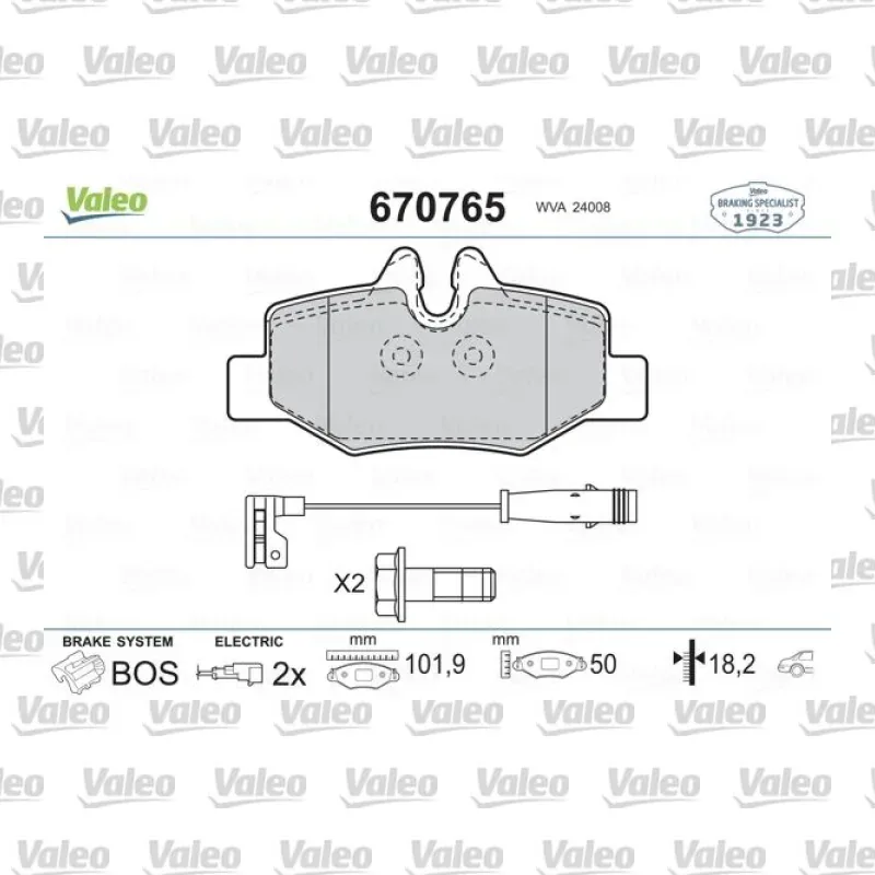Fren Disk Balata Arka VALEO 670765 – Mercedes-Benz Vito / Viano