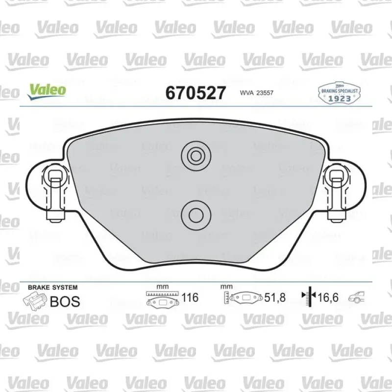 Fren Disk Balata Arka VALEO 670527 – Renault Kangoo