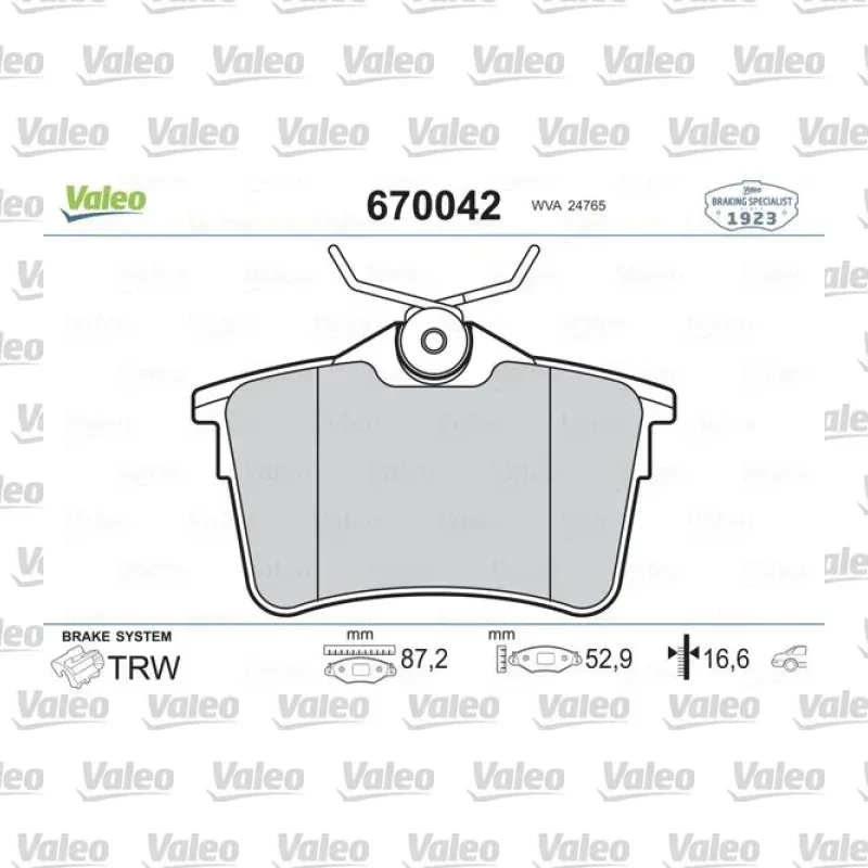 Fren Disk Balata Arka VALEO 670042