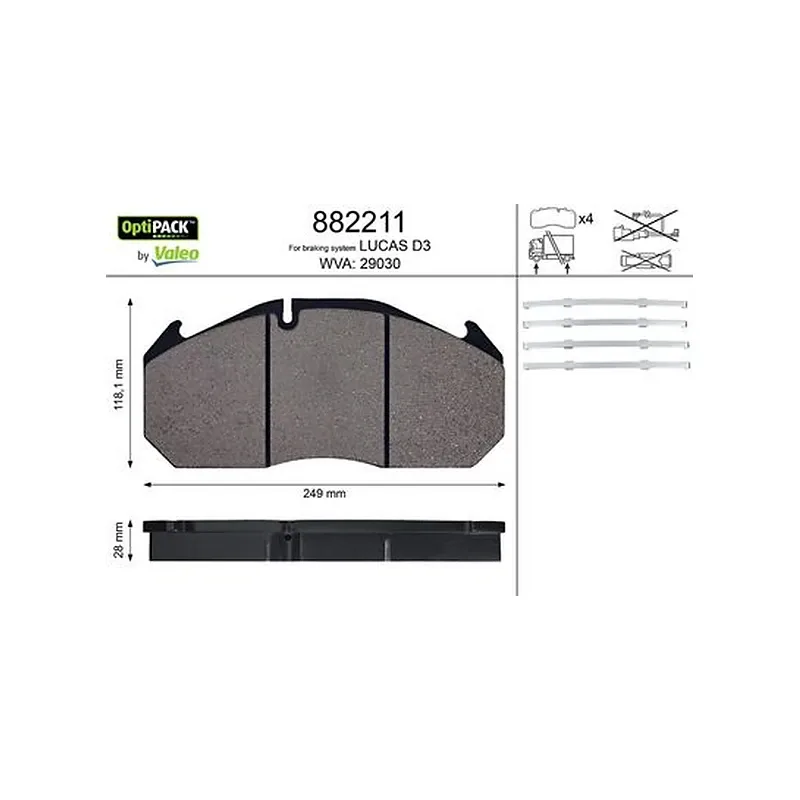 Disk Fren Balata Seti VALEO 882211 – MAN TGA