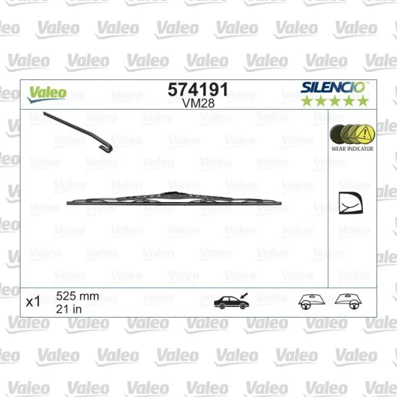 Silecek Süpürgesi Ön 525 mm - 21 inç VALEO 574191