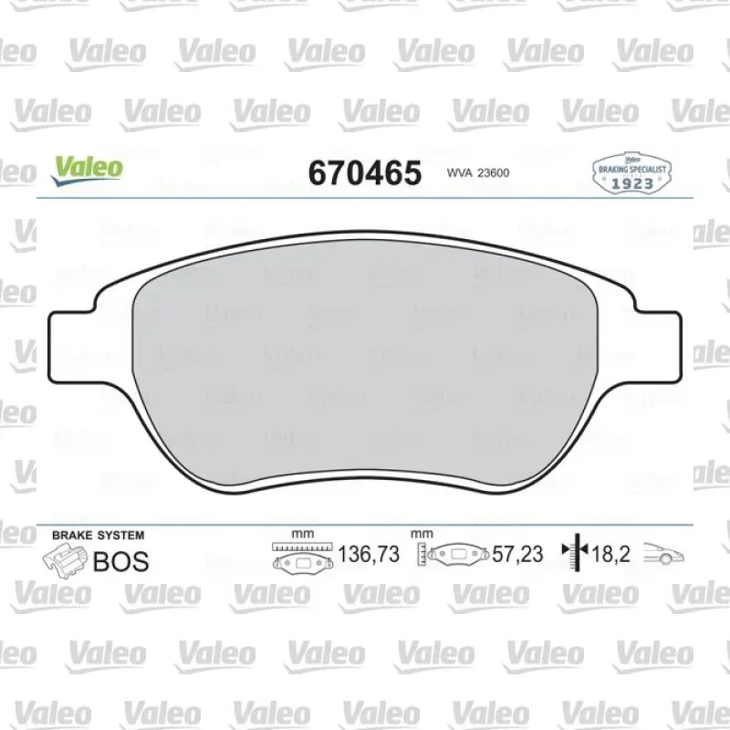 Fren Disk Balata Ön VALEO 670465