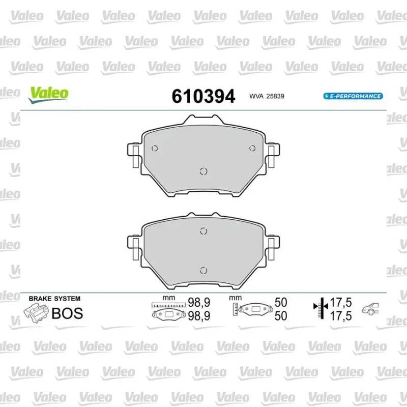 Fren Disk Balata Arka VALEO 610394