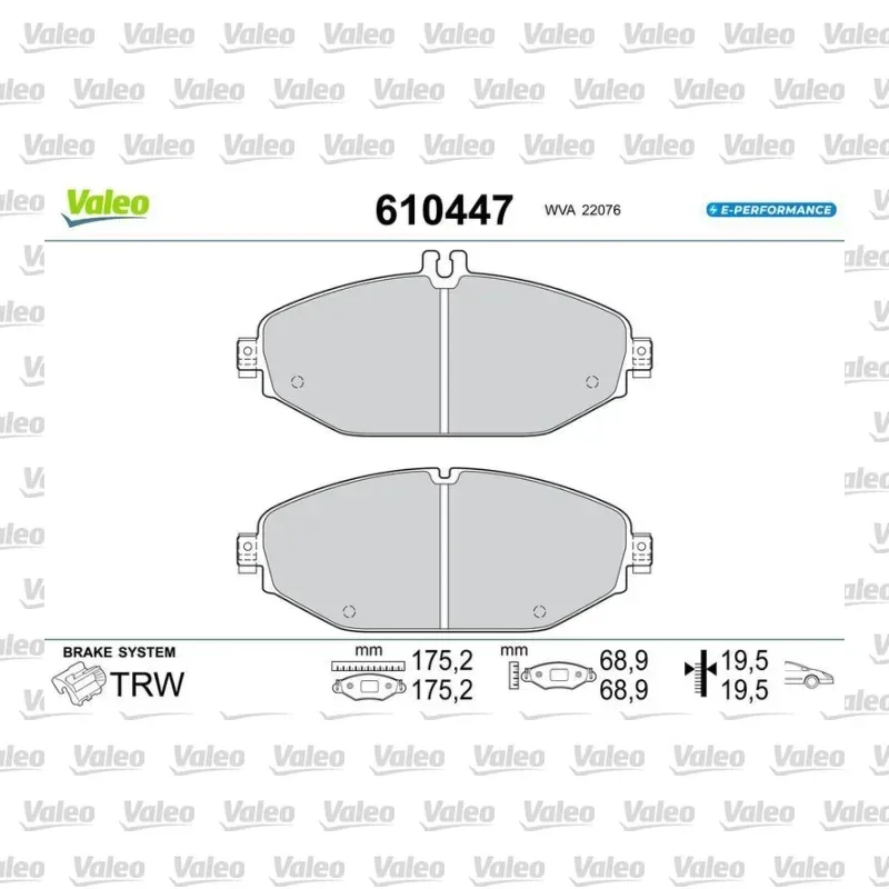 Fren Disk Balata Ön VALEO 610447 – Mercedes-Benz E 200 / S 400