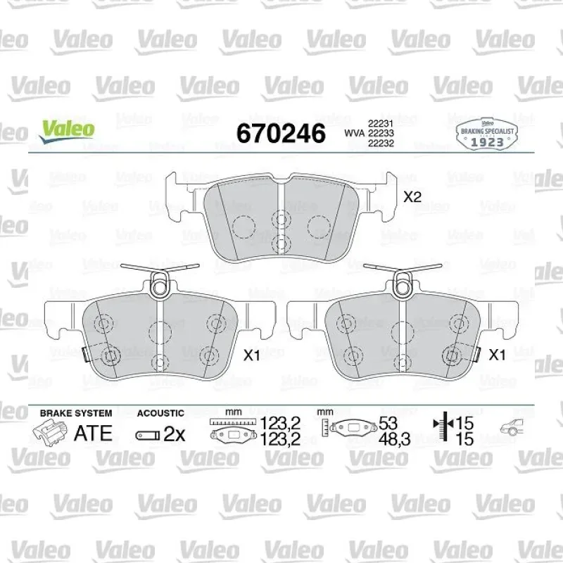 Fren Disk Balata Arka VALEO 670246 – Ford Focus
