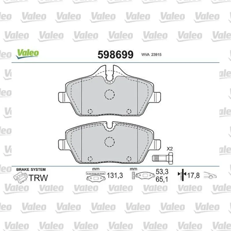 Fren Disk Balata Ön VALEO 598699 – BMW / MINI