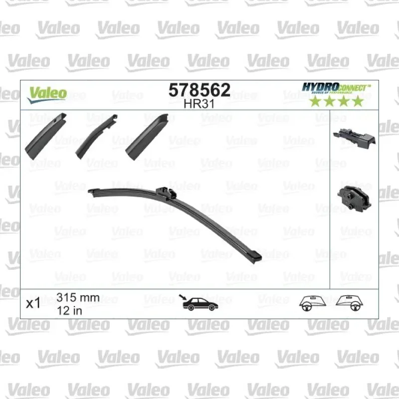 Silecek Süpürgesi Arka Muz Tip 310 mm - 12 inç VALEO 578562