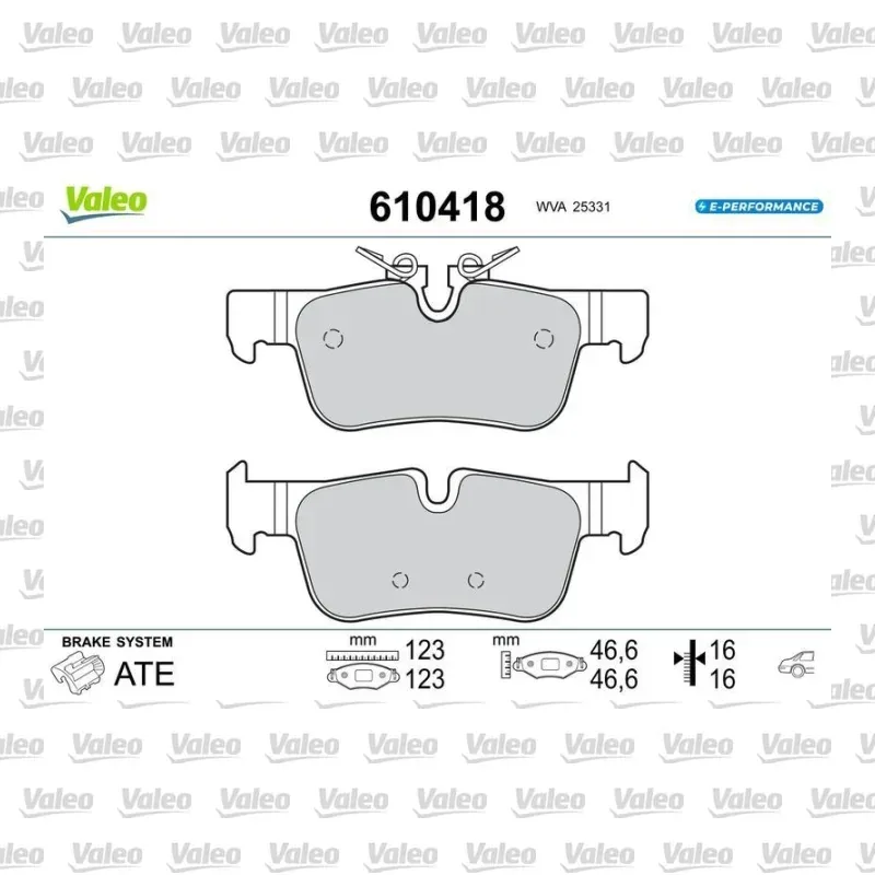 Fren Disk Balata Arka VALEO 610418 – BMW / MINI