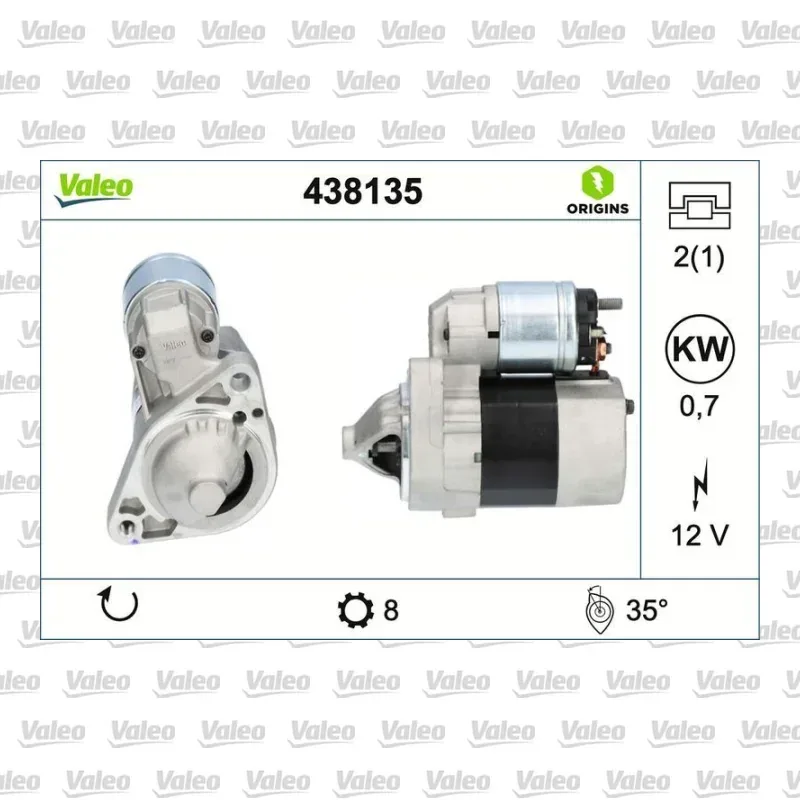 Marş Dinamosu VALEO 438135 – Nissan Micra 1.0 i 16V / 1.4 i 16V