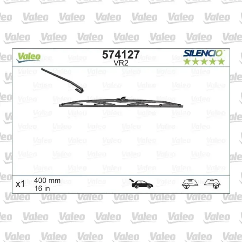 Silecek Süpürgesi Arka 400 mm - 16 inç VALEO 574127 – Renault Clio