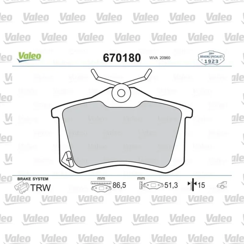 Fren Disk Balata Arka VALEO 670180