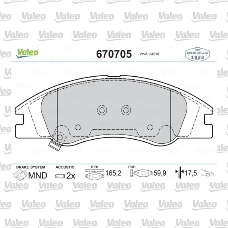Fren Disk Balata Ön VALEO 670705 – Kia Cerato