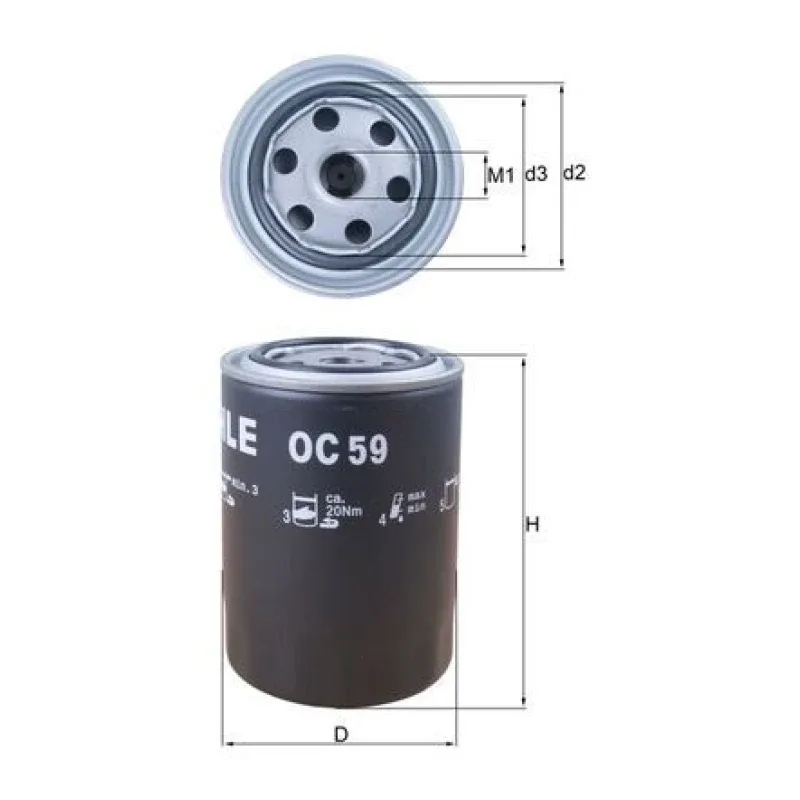Yağ Filtresi MAHLE OC 59 – FORD / LAND ROVER / TOYOTA