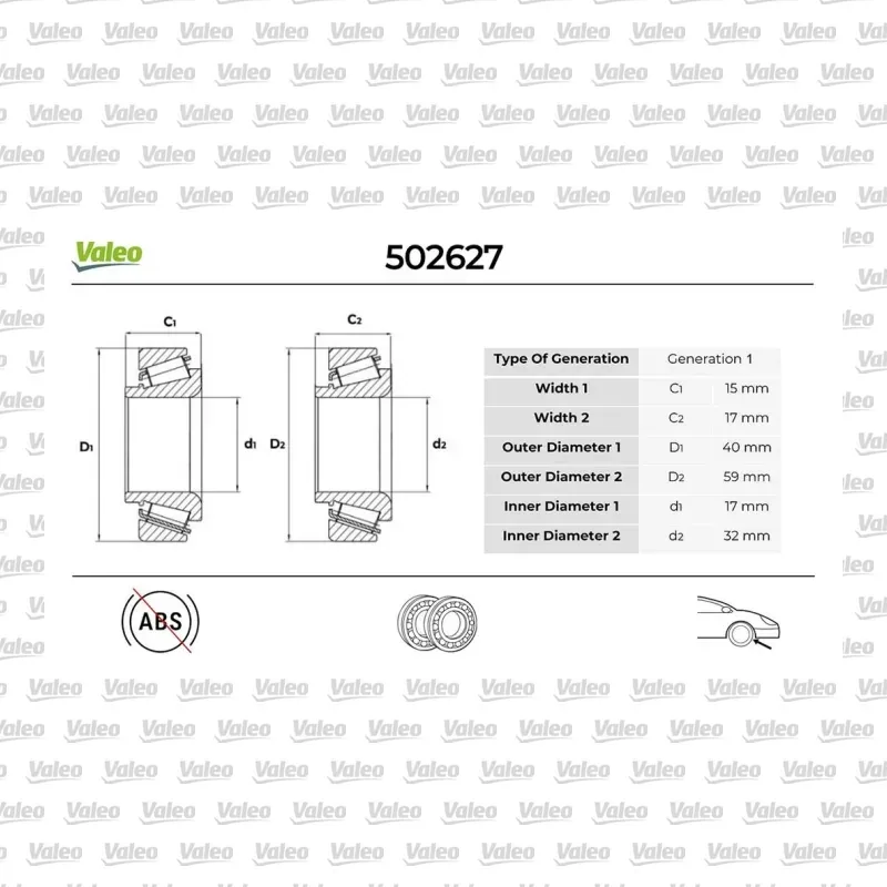 Mercedes-Benz 190 E 1.8 Teker Rulmanı Ön Sağ veya Sol – VALEO 502627