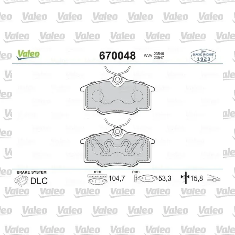 Fren Disk Balata Ön VALEO 670048 – Opel Corsa 1.4 i / 1.7 D