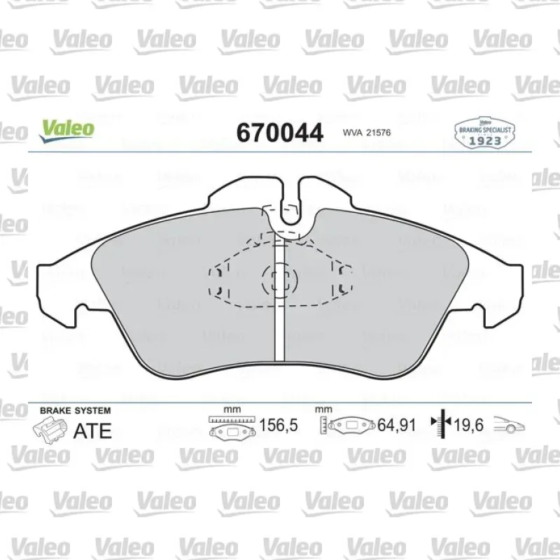 Fren Disk Balata Ön VALEO 670044 – Mercedes-Benz Sprinter / Vito