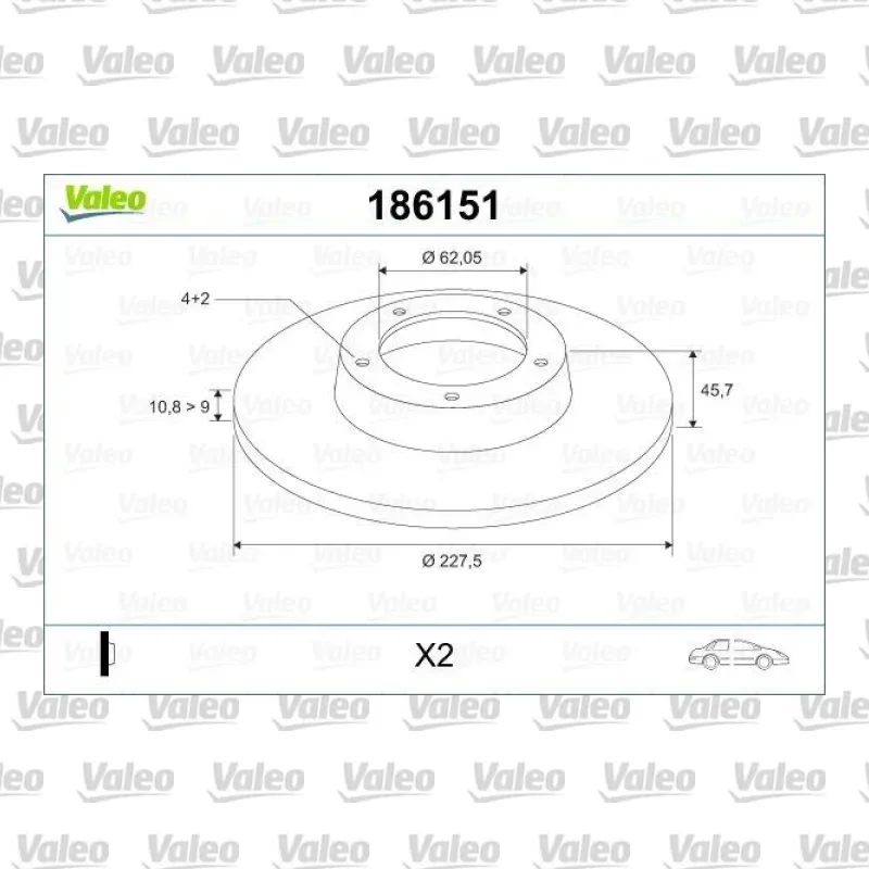 Fren Disk Ayna Ön Sağ ve Sol VALEO 186151 – Fiat / Seat