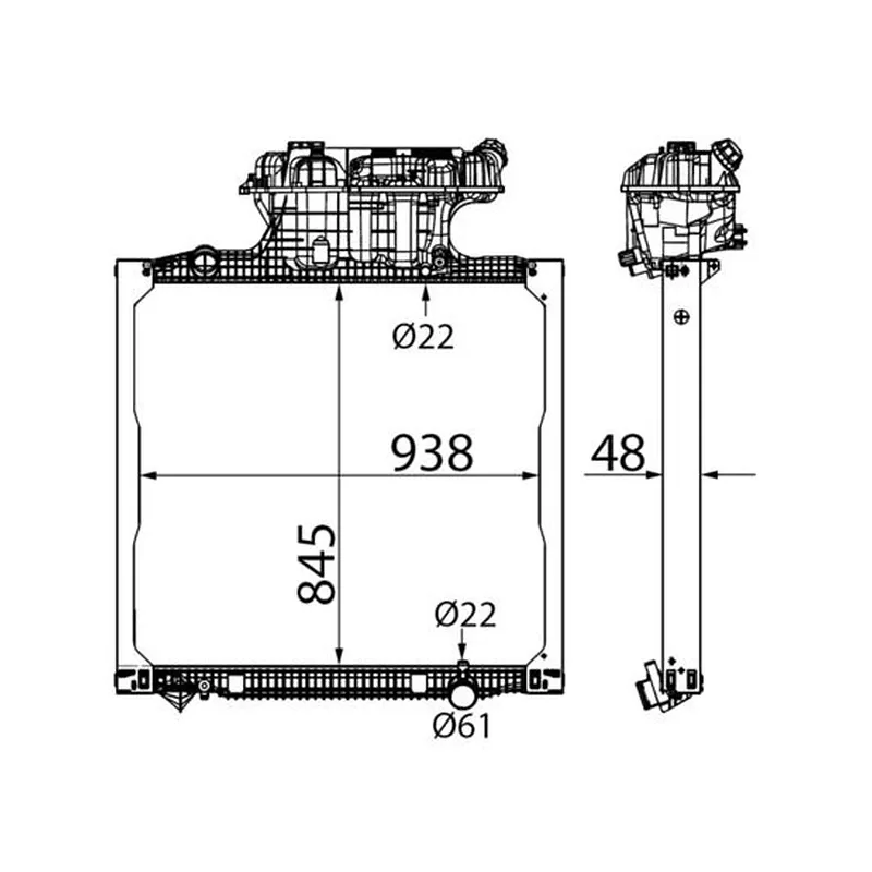Motor Su Radyatörü MAHLE CR 770 000S – MAN TGA / TGS / TGX